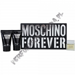 Moschino Forever zestaw męskich miniaturek woda toaletowa 4,5ml , żel pod prysznic 25ml , balsam po goleniu 25ml